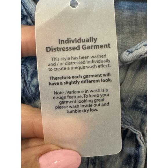 Highway Jeans Denim Button Down Shirt 3XL Flower Embroidery NWT - Picture 4 of 6